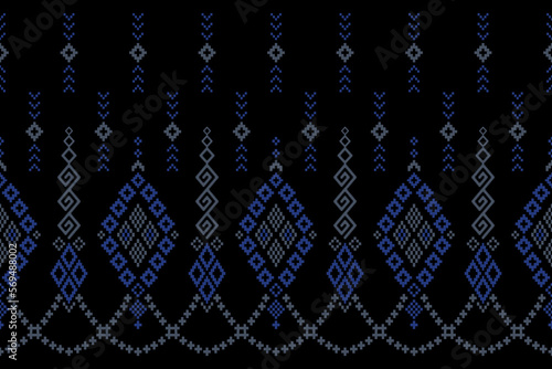 Cross stitch colorful geometric traditional ethnic pattern Ikat seamless pattern abstract design for fabric print cloth dress carpet curtains and sarong Aztec African Indian Indonesian 
