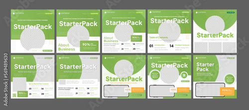 StarterPack for Green & Healthy Promotional Content - Social Media Feed Post templates - Perfect for every business & marketing need