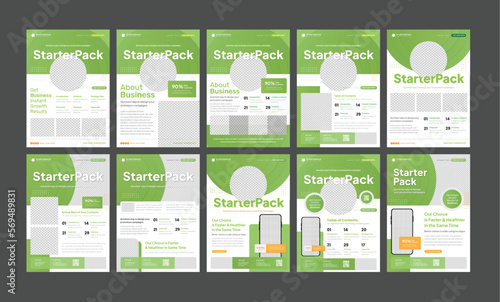 StarterPack for Green & Healthy Promotional Content - A4 Flyer templates - Perfect for every business & marketing need