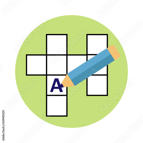 Crossword icon. Vector illustration. to solve crossword puzzles.
