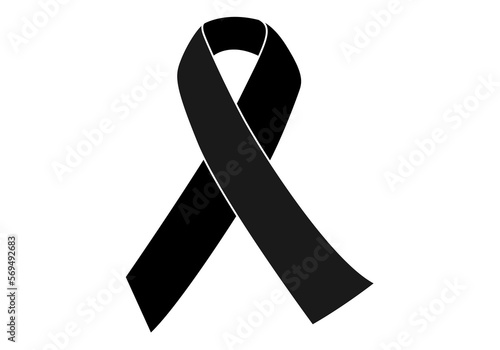 Lazo negro de luto en fondo blanco.