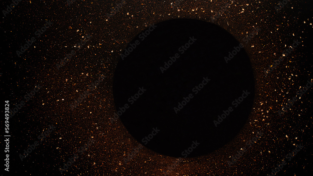 Different spices are scattered in a circle Different spices are scattered in a circle