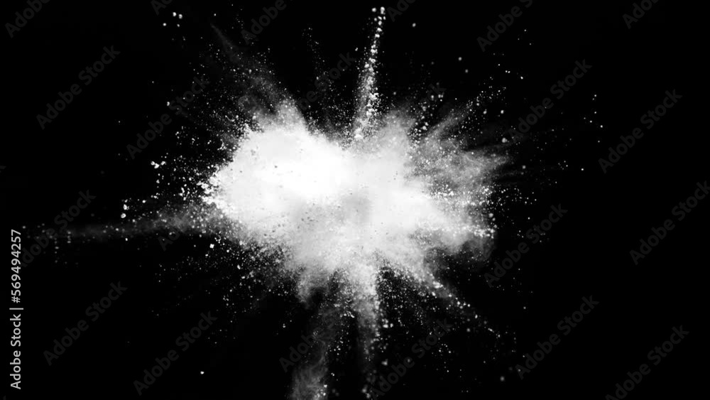 Super slow motion of coloured powder explosion isolated