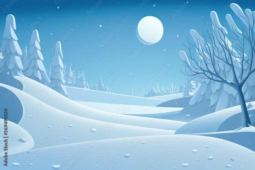 Naklejka premium Frosty and snowy winter background with empty space for your decoration. Generative AI