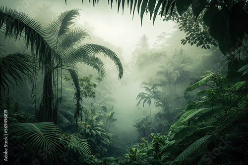 forest in the jungle created with Generative AI technology