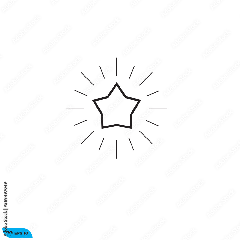 Icon vector graphic of star line Icon vector graphic of star line