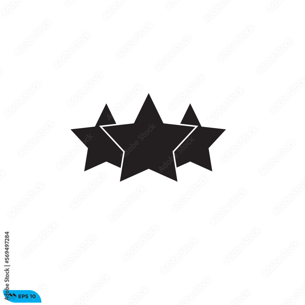 Icon vector graphic of Three star solid Icon vector graphic of Three star solid