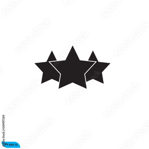Icon vector graphic of Three star solid