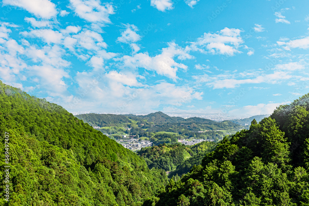 Obraz premium 自然イメージ 山頂からの飛鳥村