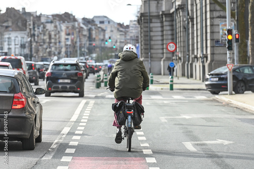 route circulation Bruxelles velo cycliste environnement piste cyclable ville photo