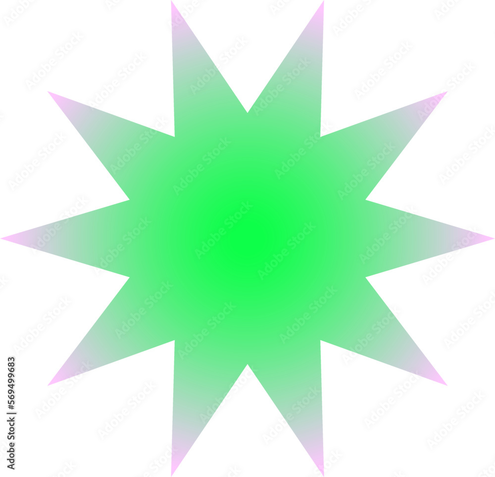Green and pink gradient star Green and pink gradient star