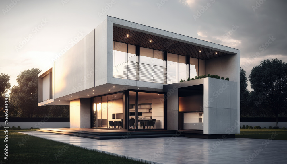 view of building created with Generative AI technology view of building created with Generative AI technology