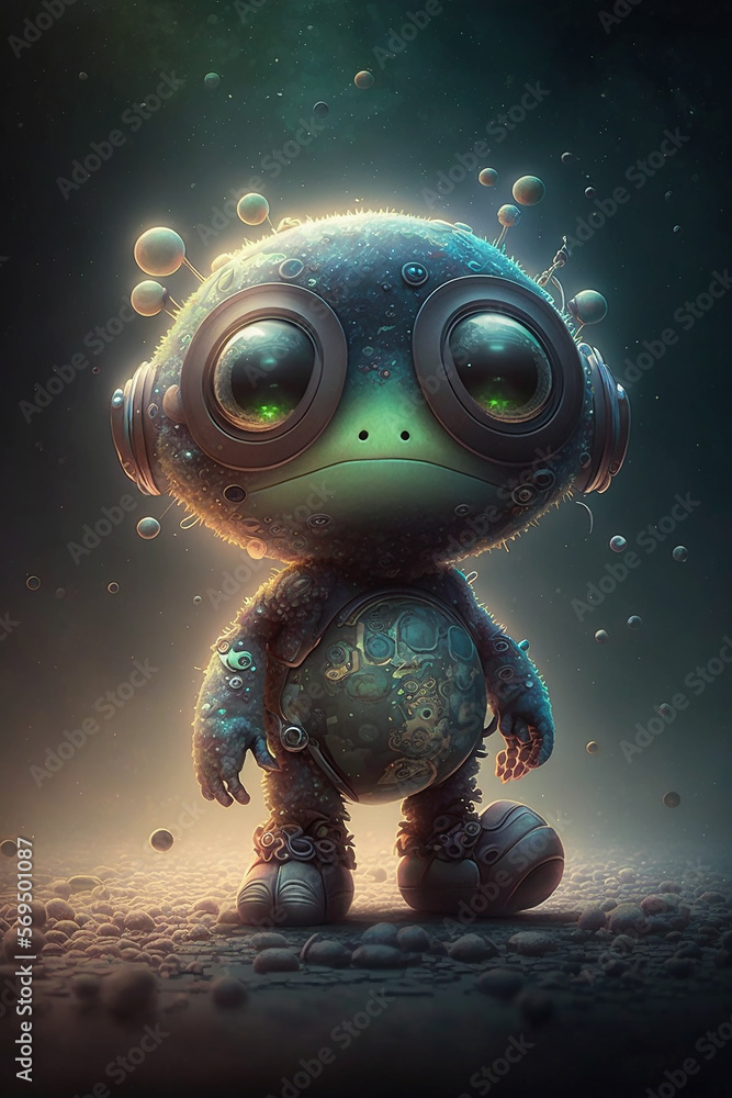 Obraz premium Cute Little Alien Creature