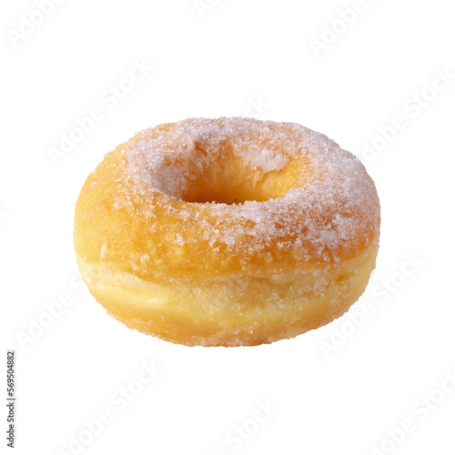 Sugary donuts isolated on a transparent background.