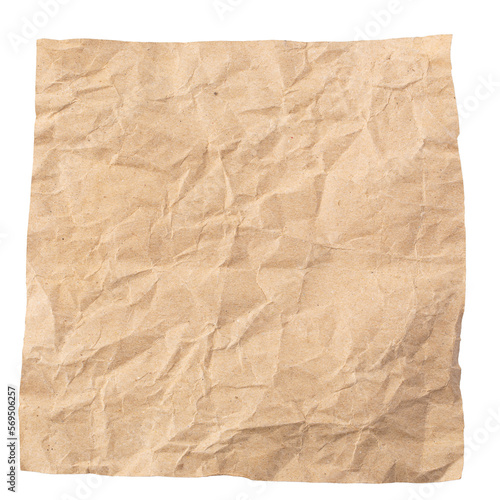 Used brown paper isolated on a transparent background.