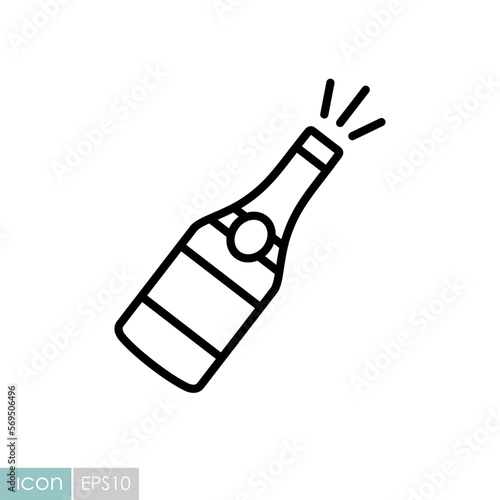Champagne bottle isolated vector icon