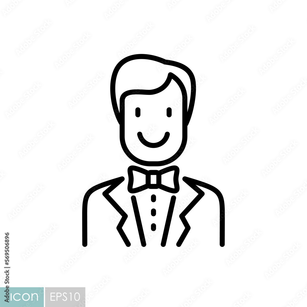 Groom, bridegroom, fiance man in costume icon Groom, bridegroom, fiance man in costume icon