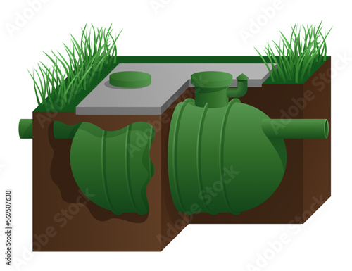 Septic tank - storage of sludge and wastewater