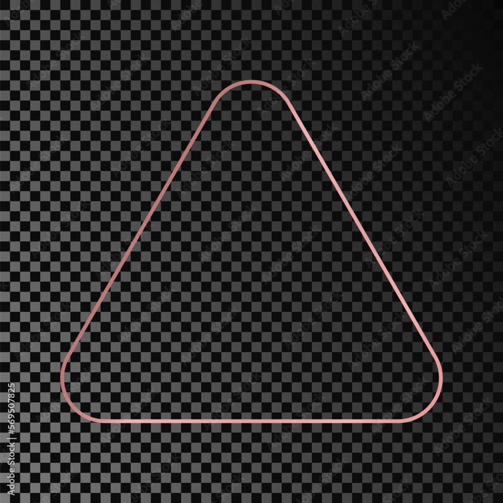 Rose gold glowing rounded triangle frame Rose gold glowing rounded triangle frame