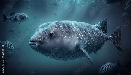 Majestic Mola Mola  An Underwater Encounter  generative ai