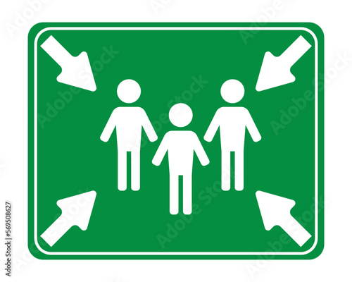 Icon of a gathering place in case of an earthquake or fire, a point of safe finding of people
