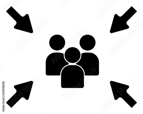 Icon of a gathering place in case of an earthquake or fire, a point of safe finding of people