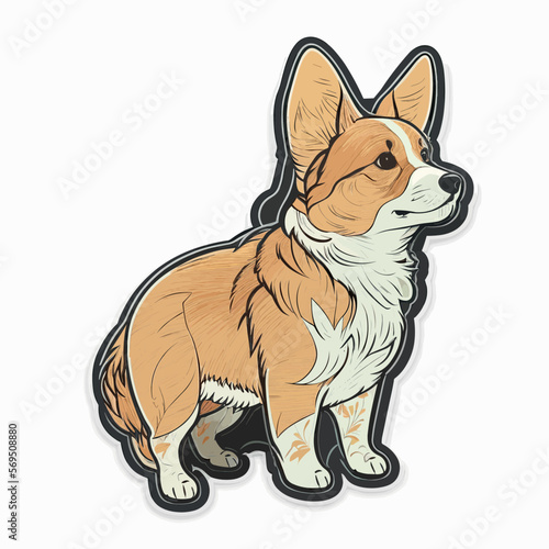 A Cute Corgi. Editable Vector Illustration