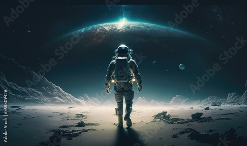 Photographie astronaut in the deep space made with generated ai