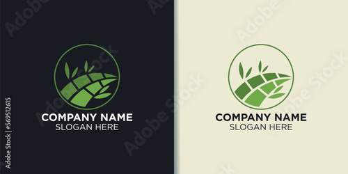 bamboo vintage logo vector, landscape logo inspiration