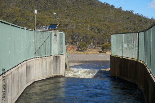 The view from the Tantangara Dam exit tunnel at Providence Portal looking towards Lake Ecumbene photo