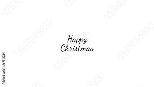 Happy Christmas wish typography with transparent background