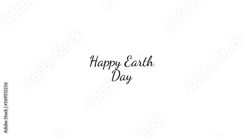 Happy Earth Day wish typography with transparent background