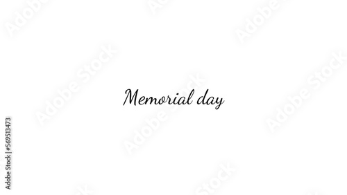 Memorial day wish typography with transparent background