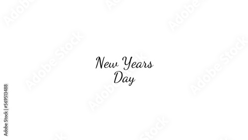 New Years Day wish typography with transparent background