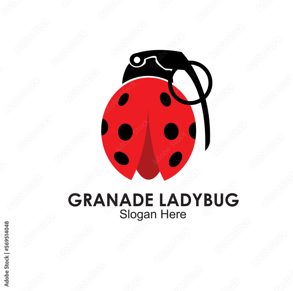 Obraz premium granade ladybug logo design concept