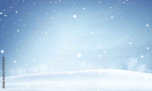 Wallpaper Mural winter landscape with snow and trees created with generative AI	 Torontodigital.ca