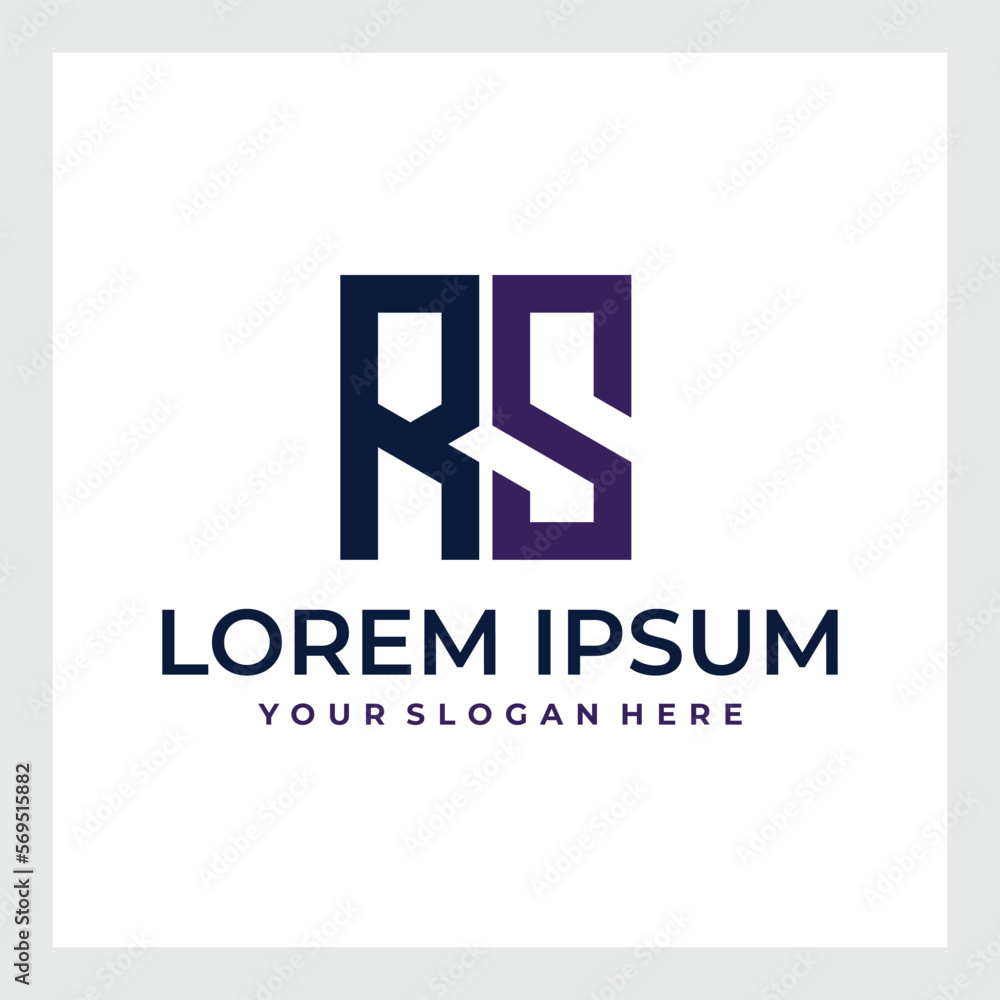 RS Logo. modern and minimalist style. usable for brand and company logos. flat design logo vector illustration