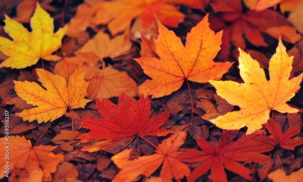 autumn leaves background created with Generative AI autumn leaves background created with Generative AI
