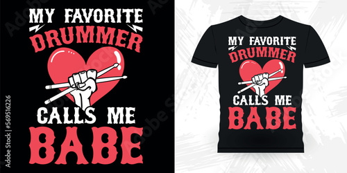 Funny Musician Drummer Retro Vintage Mother's Day Drummer T-shirt Design