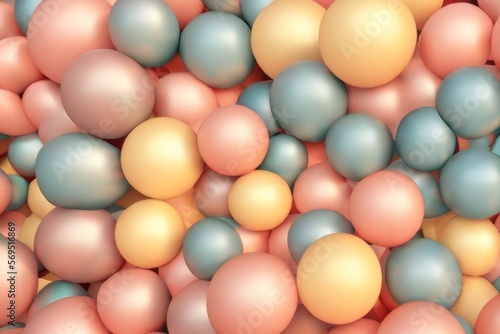 3d rendered balls background created with Generative AI