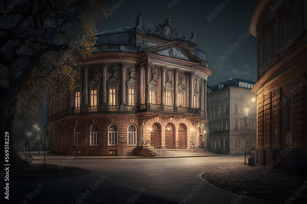 Fototapeta premium view of the town hall