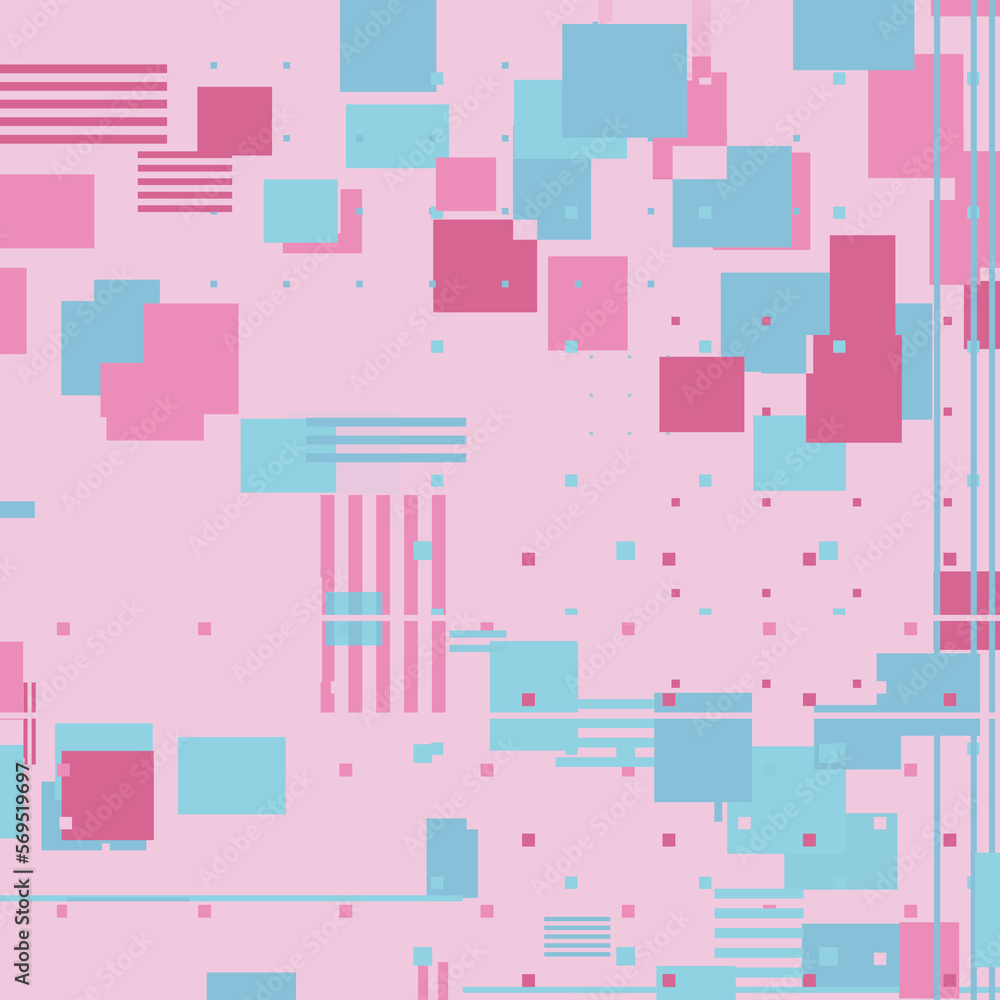 Pink With Blue Abstract Illustration With Stripes Pink With Blue Abstract Illustration With Stripes