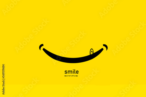 Smile emoticon with tongue on yellow background. smile icon, smile, logo vector design happy emoticon Business, funny design and vector emoji happiness