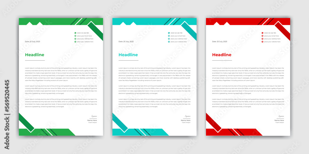 Corporate business letterhead template design, modern and creative letterhead template Corporate business letterhead template design, modern and creative letterhead template