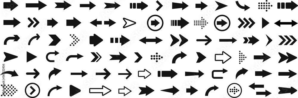 Arrow icon. Mega set of arrows - obrazy, fototapety, plakaty 