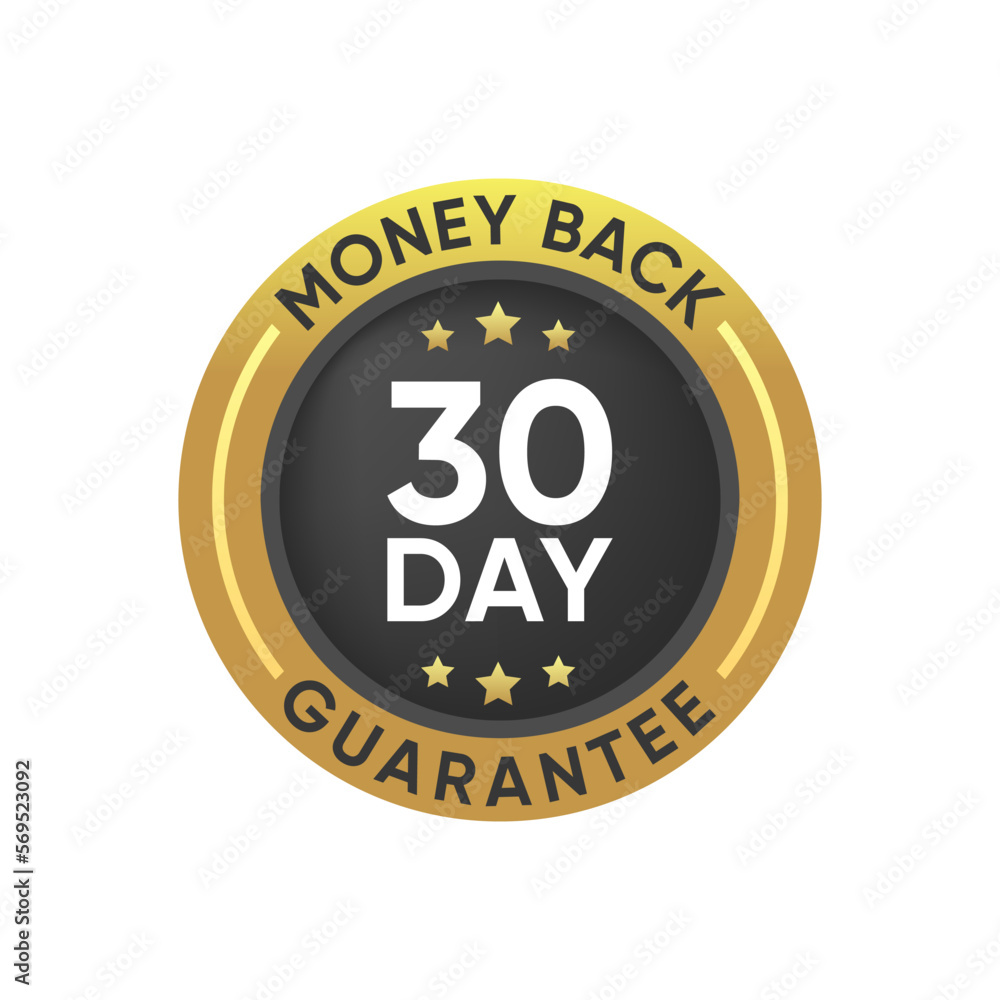 30 Day Money back guarantee badge
vector design 