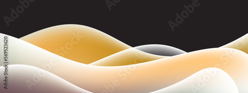 Earth tone colour fluid shapes poster with modern gradient background colors.