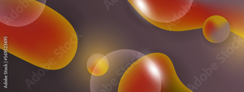 Earth tone colour fluid shapes poster with modern gradient background colors.