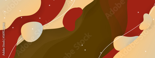 Earth tone colour fluid shapes poster with modern gradient background colors.