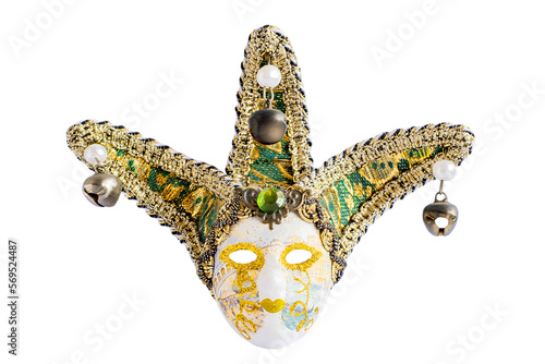 Venetian carnival face mask isolated on white background